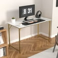thumbnail image 3 of CL.HPAHKL Computer Desk, 47 inch Simple Wood PC Desk for Home, Office, Study, Writing, Gold, 3 of 6
