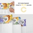 thumbnail image 2 of Easter Egg No Hooks Shower Curtain with Snap-in Liner Green Truck Sunflower Blue Hydrangea Tulips Butterflies Gray Plaid Shower Curtains for Bathroom, Waterproof, Easy Install, Washable 48"x72", 2 of 9