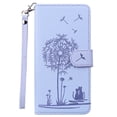 thumbnail image 6 of For Samsung Galaxy S20 FE PU Leather Wallet Magnetic Flip Cover with 3 Card Slots [RFID Blocking], Butterfly Dandelion Cat Design Handbag Style Full Body Protection Case with Lanyard,Lightpurple, 6 of 6