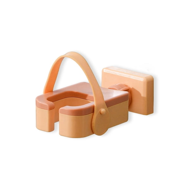Secador de pelo Soporte Pinceles Rack de plástico Autoadhesivo Espacio Ahorro de almacenamiento Estante interior Sala de estar Organizador Decoración Aseo Amarillo Guardurnaity HA011809-02B