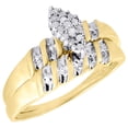 thumbnail image 2 of 10K Yellow Gold Diamond Engagement Ring Wedding Band Trio Bridal Set .10 Ct., 2 of 9