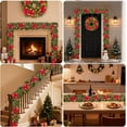 thumbnail image 4 of Christmas Red Garland 9Ft Christmas Garland Ornaments, Doorway Garland Christmas Decorations for Fireplace Xmas Tree Table, 4 of 7