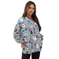 thumbnail image 7 of SCRAWLGOD Snowman Christmas Tree Bell BlueWomens Sweatshirts Polyester Crewneck Tops Long Sleeve Loose Fit Lightweight Fall Winter Drop Shoulder Casual Pullover with Pockets, L, 7 of 7