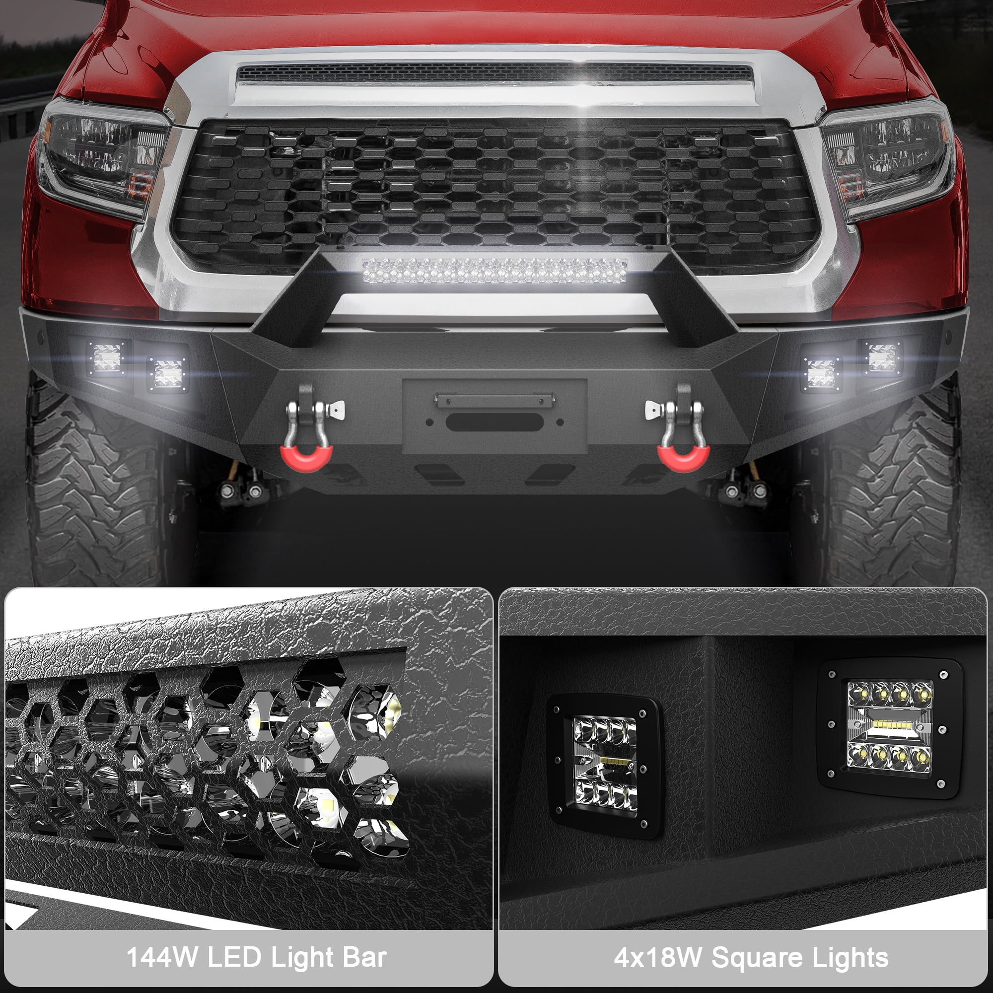 POFENZE Tundra Front Bumper Full Width for 2014-2021 Tundra Pickup