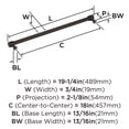 thumbnail image 6 of Amerock Faircrest 18 inch (457mm) Center-to-Center Oil-Rubbed Bronze Appliance Pull, 6 of 7