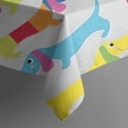 thumbnail image 5 of Colorful Funny Dachshund Square Tablecloth,Waterproof Square Table Cover,Wipeable Spillproof Washable Table Cover for Home Kitchen Party Decor 52"x52"(132x132cm), 5 of 6