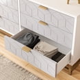 thumbnail image 3 of Towallmark Dresser for Bedroom, 6 Drawer Dresser with Metal Legs, Wood Dresser Chest Organizer with Wide Storage, Modern Chest of Drawers for Bedroom, Living Room, Hallway, Grey, 3 of 7