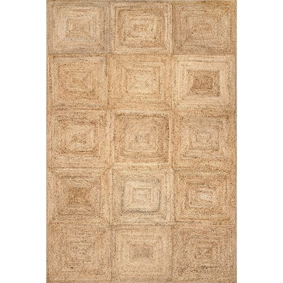 KLAVATE Natural Jute Hand Braided Boho Decor Farmhouse Entryway Area Rug