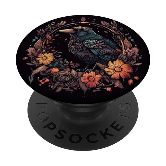 Gráfico adhesivo PopSockets PopGrip con forma de cuervo y flores bohemio
