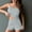 Silver, variant on Elvqul Pajama Set for Women Two Piece Lounge Sets Scoop Neck Casual Summer Short Sleeve Pullover Juniors Cami and Shorts Solid