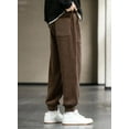 thumbnail image 4 of Mens Corduroy Joggers Pants Casual Cargo Pants Drawstring Elastic Waist Baggy Tapered Sweatpants with Pockets, 4 of 11