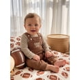 thumbnail image 4 of Loicainy Infant Baby Boy Fall Outfit 3 6 12 18 Months Rugby Crew Neck Long Sleeve Romper and Overalls 2Pcs Clothes Set 0-18 Months, 4 of 9