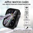 thumbnail image 2 of Watch Case 2 Packs Compatible for Apple Watch Series 6 5 4 SE 44mm for Women Men with Tempered Glass Screen Protector - Black, 2 of 5