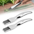 thumbnail image 2 of Haful Vegetable Cutter, Silk the 2024 New Upgrade Stainless Steel Chopped Green Onion Kitchen Vegetable Cutter Sharp Scallion Shredding Cutter Household Multifunctional Food Slicer Gadget, 2 of 7
