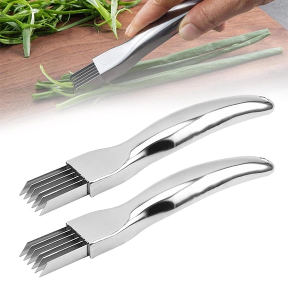 Stainless Steel Green Onion Slicer,Scallion Shredder Cutter,Kitchen Multifunctional Tool,2-Pack