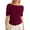Red, variant on Knit T Shirt for Daily Wear Comfortable Casual Solid Color Mid Sleeve Round Neck Top Women’s Everyday