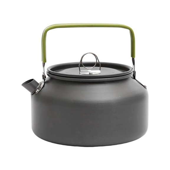 Black Portable Outdoor Camping Kettle Stainless Steel Large Capacity for Boiling Water Hiking Picnic and Travel
