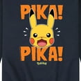 thumbnail image 3 of Pokémon - Pika Pika Scared - Men's Crew Neck Fleece Pullover, 3 of 5