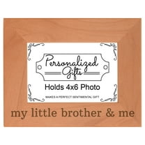 ThisWear Gifts for Big Brother My Little Brother and Me Christmas Gifts for Big Brother Christmas Gifts Wood Laser 4x6 Landscape Picture Frame