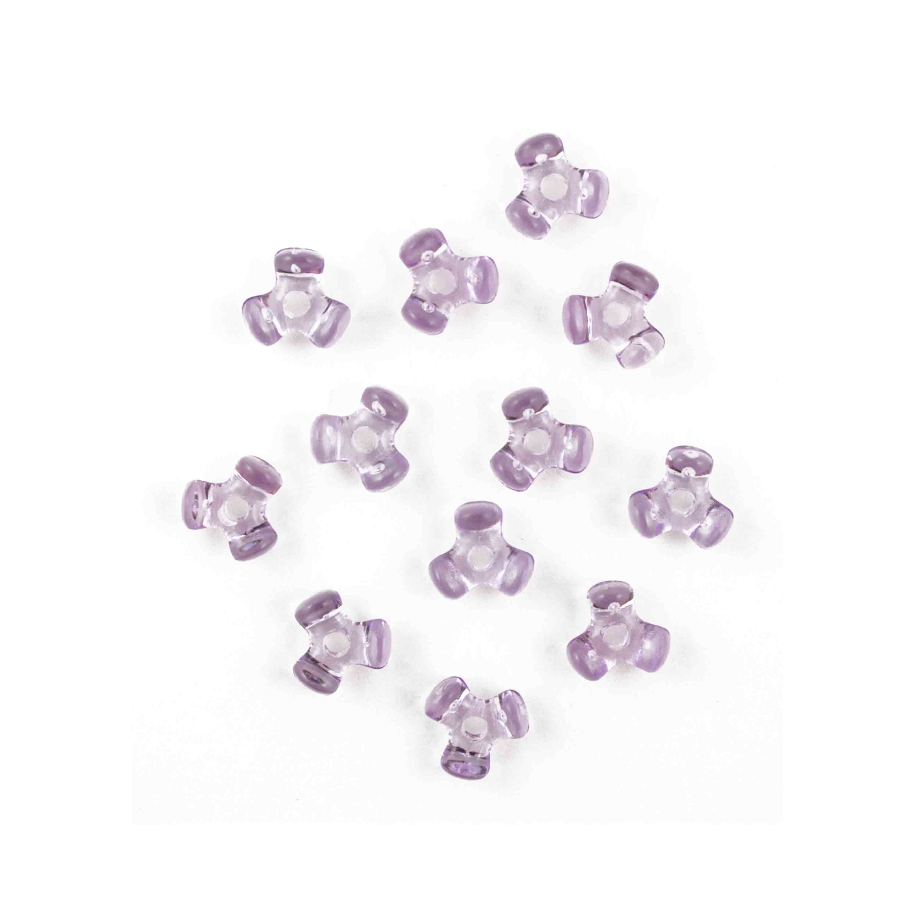 11 mm Acrylic Light Purple Tri Beads Bulk 1,000 Pieces