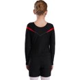 thumbnail image 3 of iiniim Girls Rhinestones Long Sleeve Gymnastics Leotards with Athletic Shorts Set Biketard Dancewear Red 14, 3 of 7