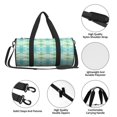 thumbnail image 6 of YFYANG Large Capacity Canvas Gym Bag for Men and Women, Green Stripe Art Round Portable Travel Bags for Sports Fitness, 6 of 8