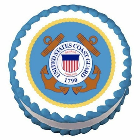 Guard Emblem - 8 Round ~ Coast Guard Emblem Birthday ~ Edible Icing Image Cake Cupcake Topper