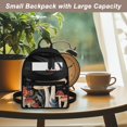 thumbnail image 5 of HELLHERO Night Mushroom Moon Print Mini Backpack, Lightweight Polyester Small Backpack for Hangouts Travel, Adjustable Strap Small Purse Backpack for Women, 5 of 8