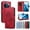 Red, variant on Wallet Case for OPPO Realme P1 Pro 5G, Kickstand and 3 Card Slots, Shockproof and Scratch Resistant, Red