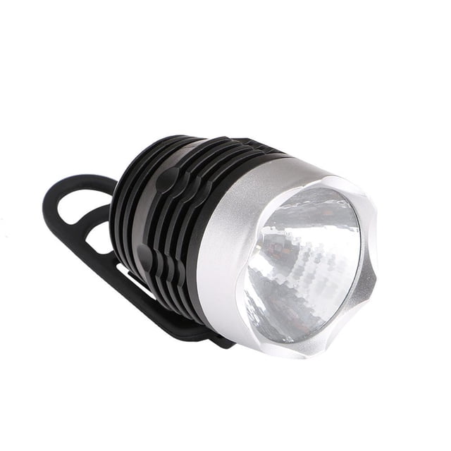 Linterna de luz delantera LED para bicicleta, 3 modos, antorcha de ciclismo nocturna para bicicleta (plata