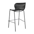 thumbnail image 4 of Qob 30 Inch Set of 2 Barstools Brown Woven Rattan Seat Metal Frame - Saltoro Sherpi, 4 of 6