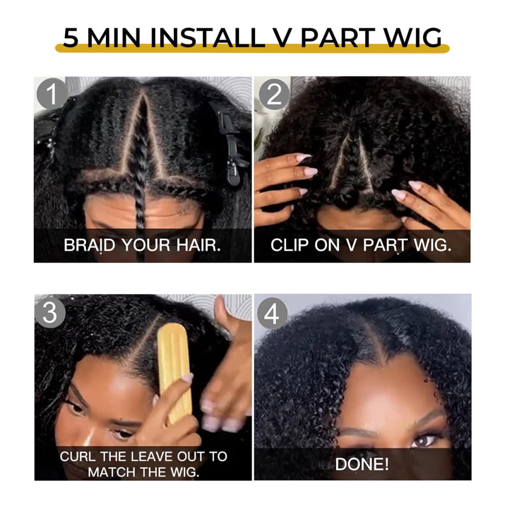 [Wequeen] Burmese Curly Half Wig Glueless Blending Fulani Braids Human Hair Natural Volume Seamless Blend Realistic Hairline Adjustable Fit 18 22 Inch