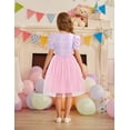 thumbnail image 4 of Arshiner Toddler Girls Tutu Dresses Party Formal Birthday Summer Puff Short Sleeve Tulle Dress, 4 of 5