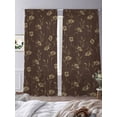 thumbnail image 3 of Brown Floral Sheer Curtains 96 Inch Length 2 Panels Set, Vintage Spring Botanical Flowers Voile Window Treatment Semi Sheer Long Curtains Drapes for Bedroom/Living Room/Kitchen 52"x96"x2, 3 of 7
