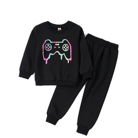 Toddler Girls Outfits Kids Baby Unisex Spring Winter Letter Print Long Sleeve Hoodie Sweateshirt Sets Clothing Set for Girls Size 4-5T