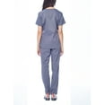 thumbnail image 3 of Dagacci Medical Uniform Women's Fitted Y Neck Natural Stretch Scrub Set (Pewter Gray,L), 3 of 5