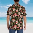 thumbnail image 3 of Lsque Edgehog and Mushrooms pattern Hawaiian Shirt for Men, Unisex Summer Beach Casual Short Sleeve Button Down Shirts-3X-Large, 3 of 9
