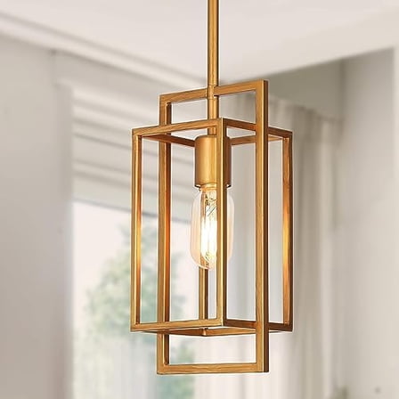 Gold Pendant Lights Kitchen Island, Modern Geometric Kitchen Pendant Light Fixtures, Vintage Brushed Brass Pendant Lighting for Kitchen Island, Dining Room, Hallway, Foyer$$Tools & Hardware Other