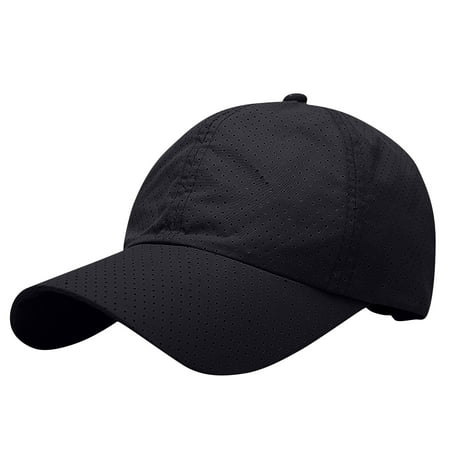 Cmunyle Black Sun Hat For Men Outdoor Fishing Hiking Cap With Ventilation Polyester Free Size Sun Protection Visor
