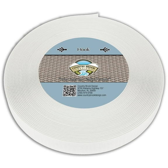 Country Brook Design® White Sew On Hook Only (1 inch, 50 yards)