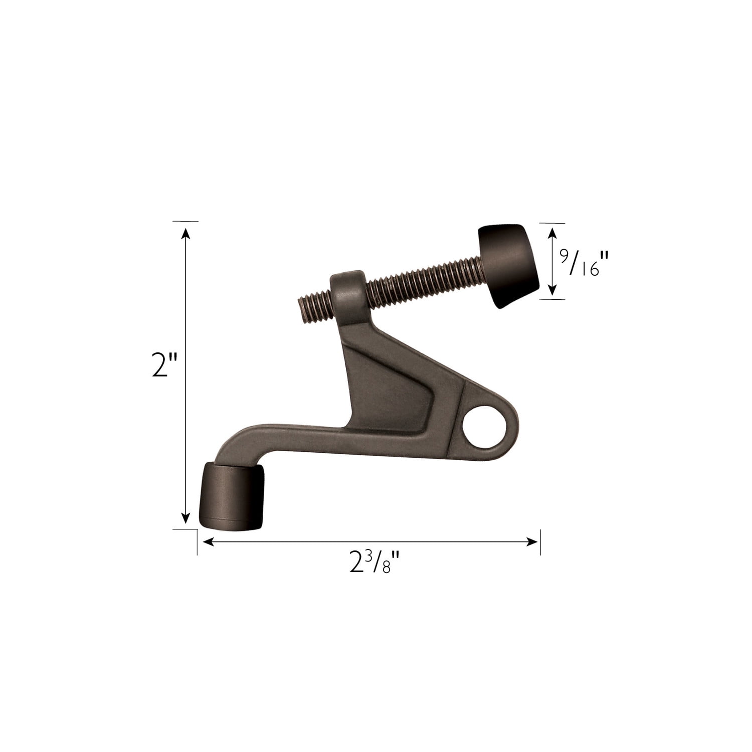 Design House 10-Pack Jumbo Hinge Pin Adjustable Door Stops with Rubber Tips, Oil Rubbed Bronze