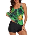 thumbnail image 5 of Aayomet Bathing Suits for Women Sling Print Swimsuit Boxers Tankini Split Swimsuit (Green, L), 5 of 5