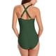 thumbnail image 5 of Trajes de baño de una pieza para mujer, trajes de baño de control Tommy fruncidos, cuello en V, espalda cruzada sexy, trajes de baño para nadar, 5 of 6
