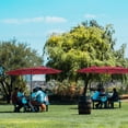 thumbnail image 6 of Veryke 15 x 9 ft. Large Double-Sided Outdoor Patio Umbrella Market w/Crank - Burgundy, 6 of 6