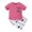 Hot Pink, variant on Otqutp Spring Kids Bodysuits Baby Boys Cotton Print Spring Summer Short Sleeve Tshirt Tops Shorts Outfits Set Clothes for 0 to 3 Years