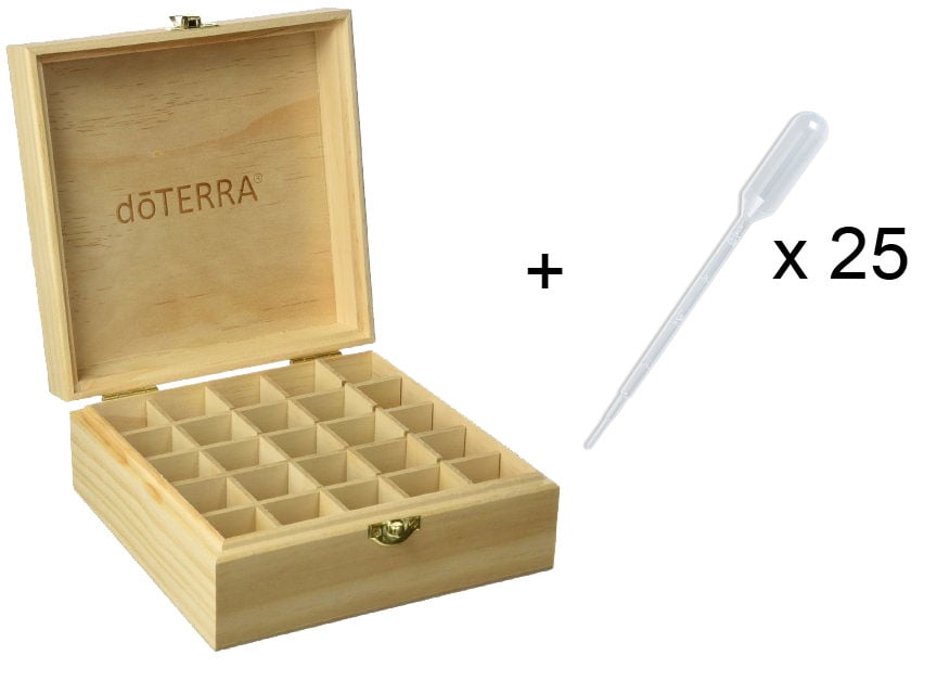 Doterra Wooden Essential Oil Box 25 Pipettes Holds 5 15ml