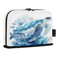 thumbnail image 2 of Standing Pencil Case with Base Large Capacity Stationery Pouch Pen Bag with Zipper for Women Men Blue Sea Turtle Pattern, 2 of 7