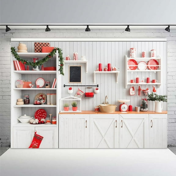 Mehofoto Christmas kitchen background wood for photo studio child cook backdrop photobooth photocall photography photo shoot