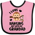 thumbnail image 3 of Inktastic Monkey I Love Hanging out with My Grandad Boys or Girls Baby Bib, 3 of 4