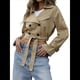 thumbnail image 2 of Gabardina Corta con Solapa y Doble Botonadura para Mujer Caqui XL, 2 of 10
